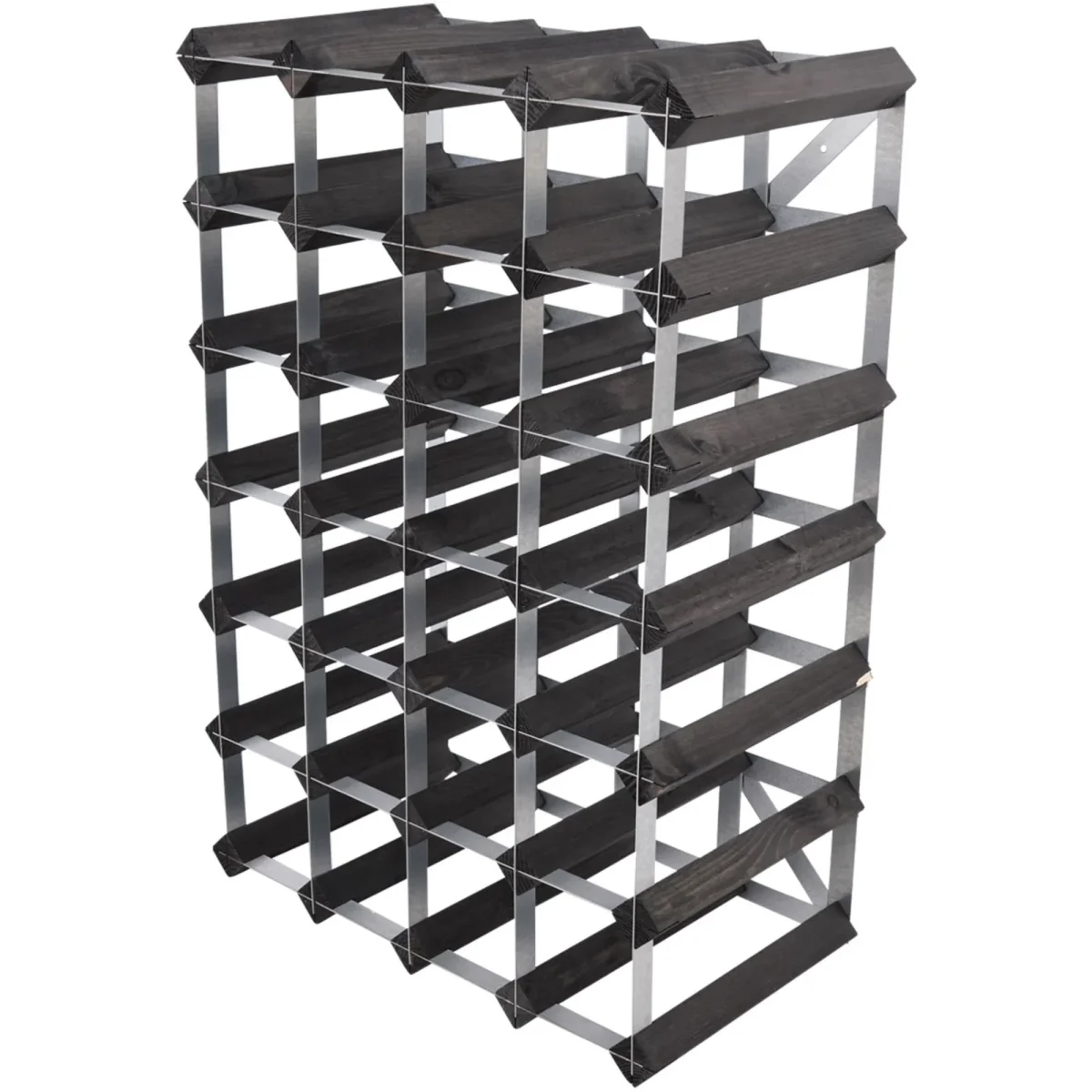 Traditional wine rack Vinställ Påbyggnadsbart 30 Flaskor Black Ash - Bild 4