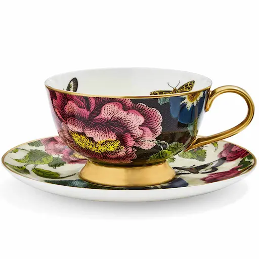 Spode Creatures of Curiosity Tekopp med fat 20 cl Dark Floral - Bild 2
