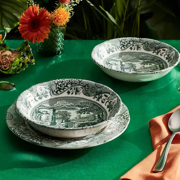 Spode Heritage Green Italian skål 15 cm, grön/vit - Bild 8