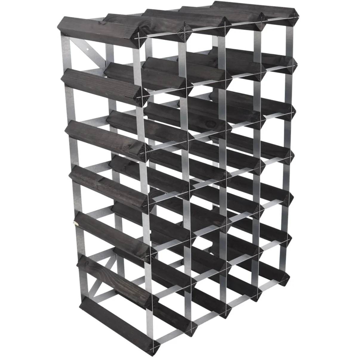 Traditional wine rack Vinställ Påbyggnadsbart 30 Flaskor Black Ash