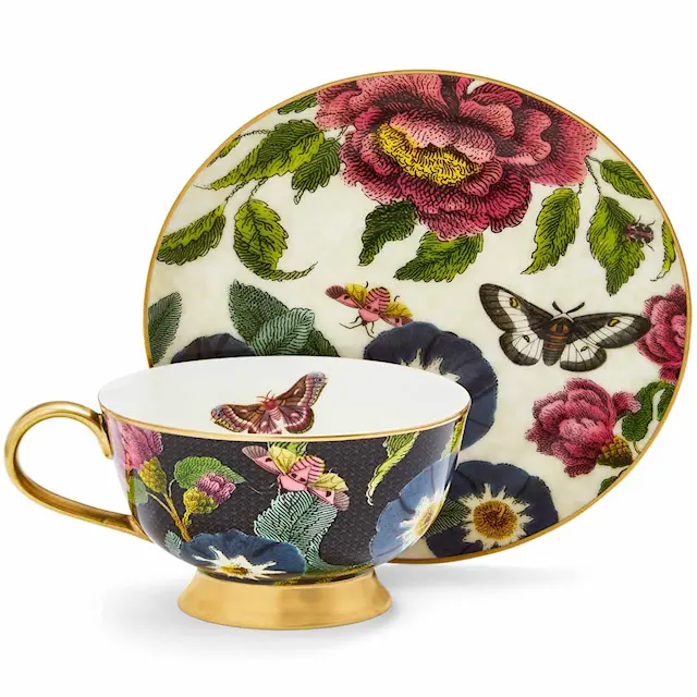 Spode Creatures of Curiosity Tekopp med fat 20 cl Dark Floral - Bild 3