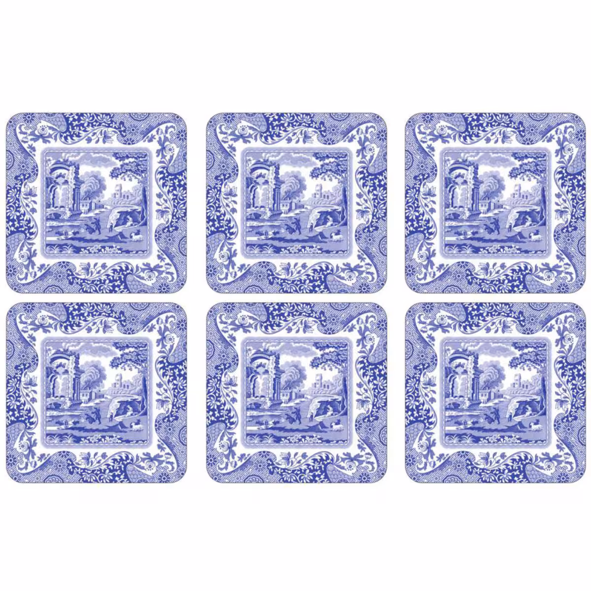Spode Blue Italian Glasunderlägg 6-pack