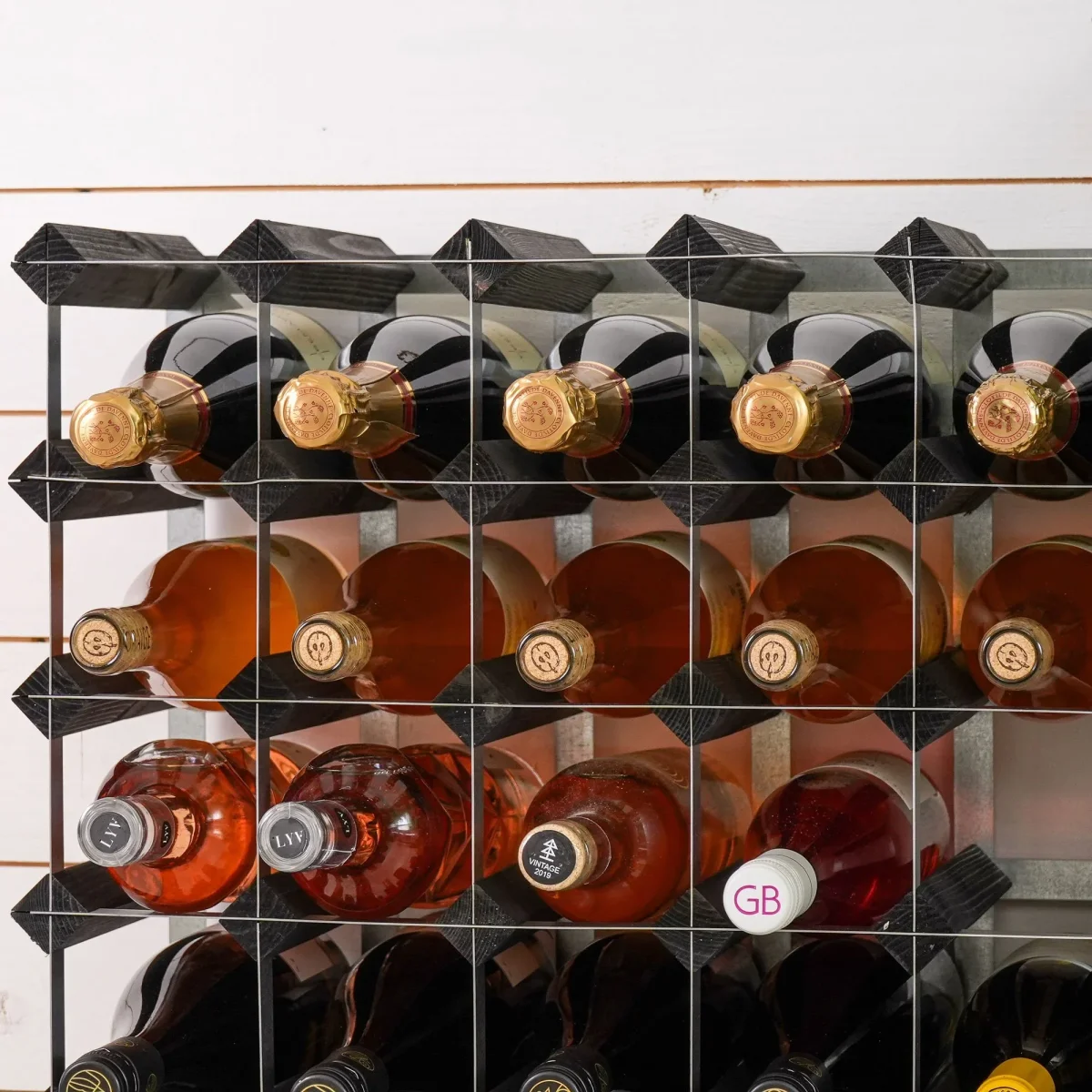 Traditional wine rack Vinställ Påbyggnadsbart 30 Flaskor Black Ash - Bild 7