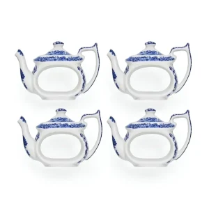 Spode Blue Italian servettring 4-pack blå/vit