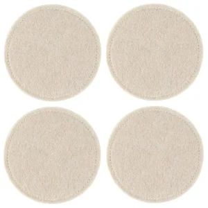 Ziczac Nuno Glasunderlägg 10 cm 4-pack Beige